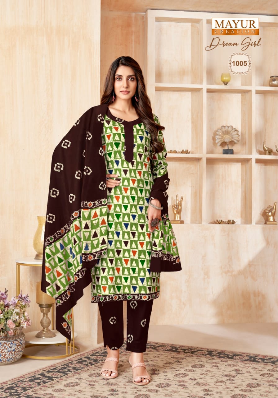 Dream Girl Vol 1 By Mayur Batik Printed Cotton Kurti With Bottom Dupatta Wholesale Online